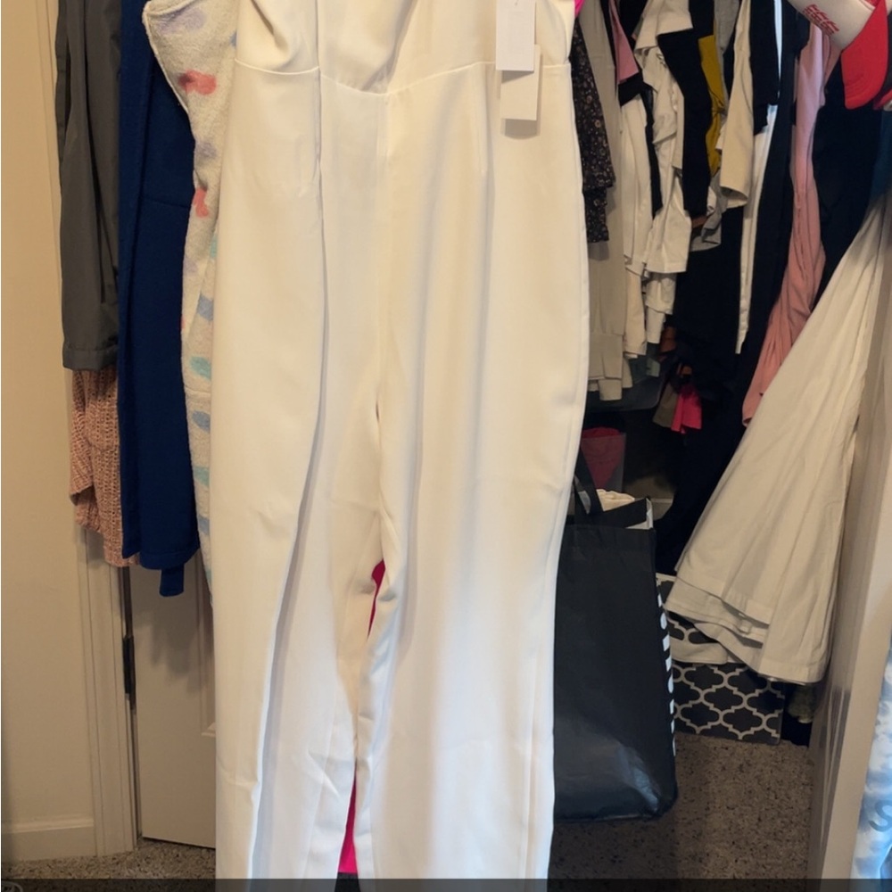 Good American White Sleeveless Jumpsuit